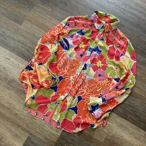 Fig And Flowers Women's Floral Button Top Shirt Size‎ M Colorful
